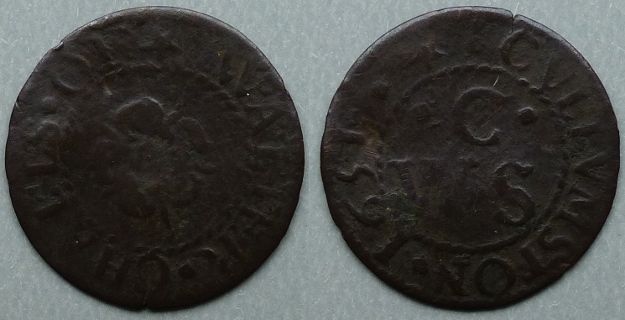 Cullompton, Walter Challs 1651 farthing Cullompton, Walter Challs 1651 farthing